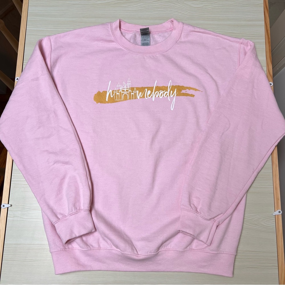 Disneyland Castle "Homebody" Crewneck - Pink & Gold